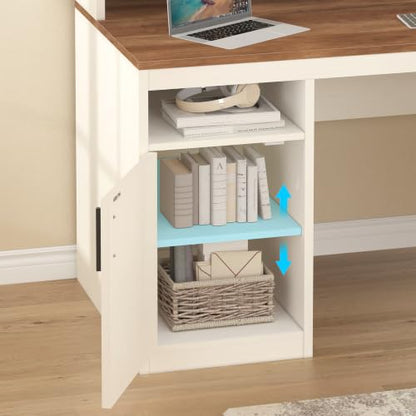 65" Computer Desk with 3 Drawers & Printer Shelf for Home Office, view 7