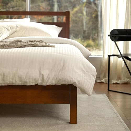 Signature Wood Platform Bed Frame with Headboard, Essential, Noise Free, view 4