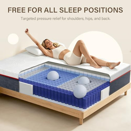 12" Queen Size Mattress in a Box with Memory Foam & Zoned Pocket Coils, view 6