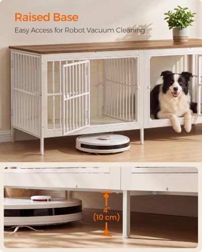 70.9" Dog Crate Furniture, Heavy Duty Double Dog Cage with Divider, view 4