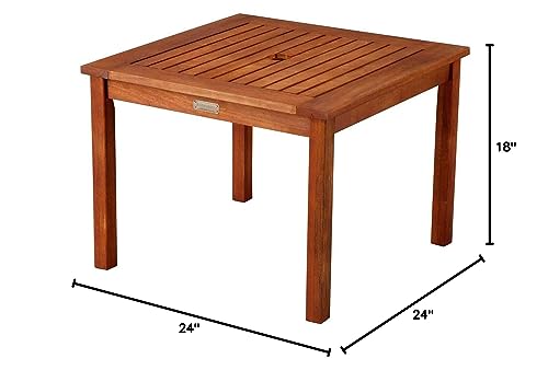 Outdoor Wood Umbrella Side Table End Table Patio Pool Furniture (Natural Finish)
