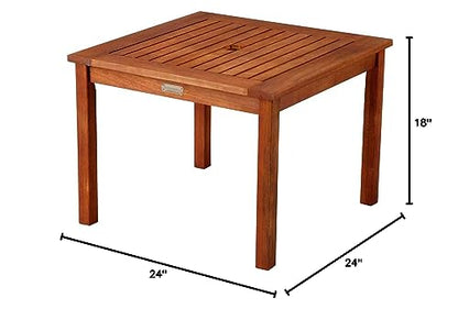 Outdoor Wood Umbrella Side Table End Table Patio Pool Furniture (Natural Finish)