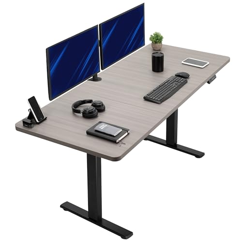 VIVO Electric 71 x 30 in Standing Desk, Memory Height Adjustment, 1B Series, Holds 220 lbs, Dark Gray Top Black Frame, DESK-KIT-1B7G