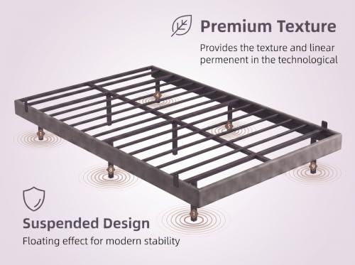 HIAIIAIH King Size Floating Bed Frame with Smart LED Lights& Charging Station, view 8