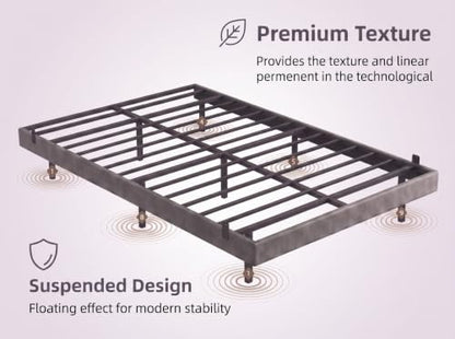 HIAIIAIH King Size Floating Bed Frame with Smart LED Lights& Charging Station, view 8