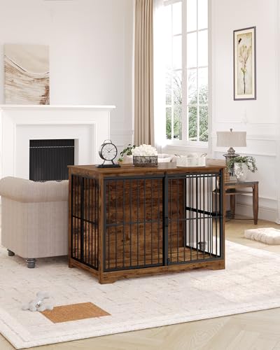 46.9 in XXL Dog Crate Furniture Indoor Dog Kennel with Barn Door, view 7