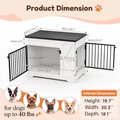 Dog Crate Furniture, Indoor Dog Kennel with Double Metal Doors, view 3