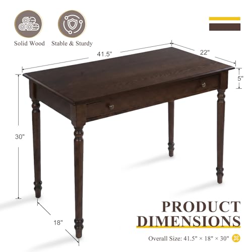 41.5” Home Office Desk, Makeup Vanity Desk with Drawer, view 3