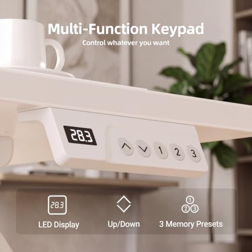 40 x 24 Inch White Electric Standing Desk, view 7