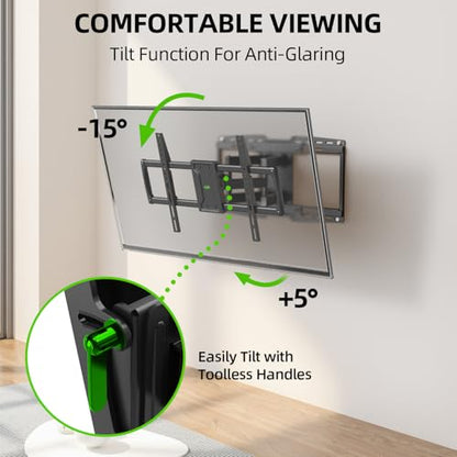 Sliding Full Motion TV Wall Mount for 42-97" TVs up to 150lbs, view 5