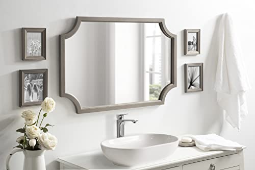 Hogan Farmhouse Wall Mirror; 20 x 30; Gray; Decorative Traditional Wall Decor