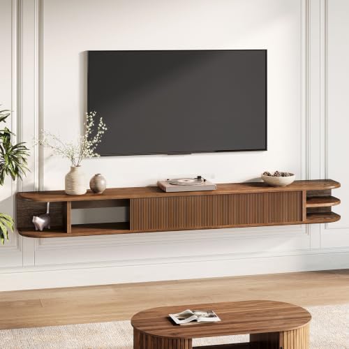 71" Floating TV Stand Up to 90'' TVs, Solid Wood Media Console, view 2