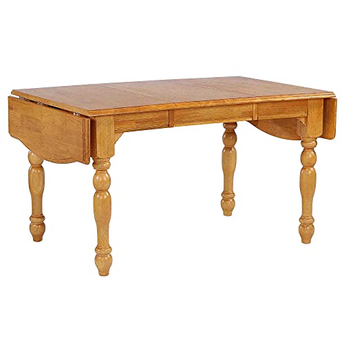 5 Piece Drop Leaf Extension Dining Set with Keyhole Chairs