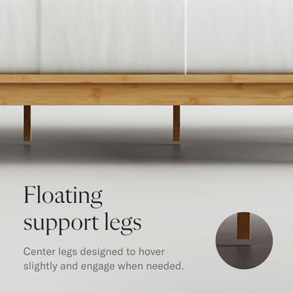 Bamboo Cal King bed frame, natural color, 12 inch height, view 7