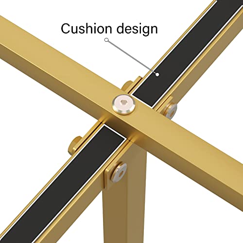 Gold Metal Canopy Bed Frame Queen/Mattress Foundation with Steel Slat, view 6