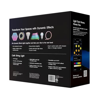 GE Dynamic Effects Smart Cafe Lights, Color Changing Patio String Lights, view 4