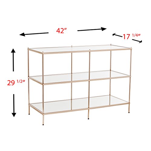 Knox Glam Mirrored 3-Tier, Console Table, Gold