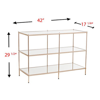 Knox Glam Mirrored 3-Tier, Console Table, Gold