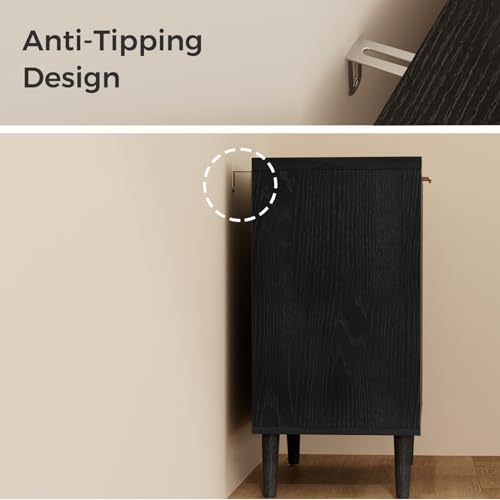 Fluted Buffet Cabinet with Storage, Modern Sideboard Cabinet, view 7
