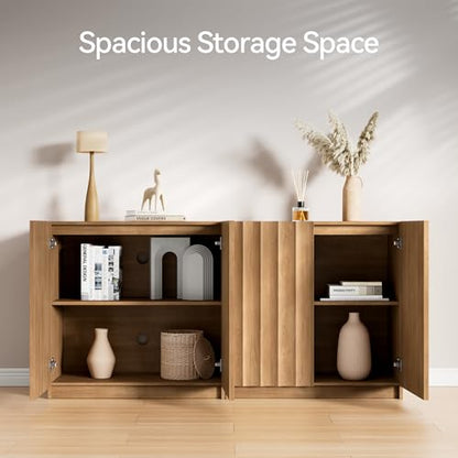 Fluted Sideboard Buffet Cabinet with Storage, view 5