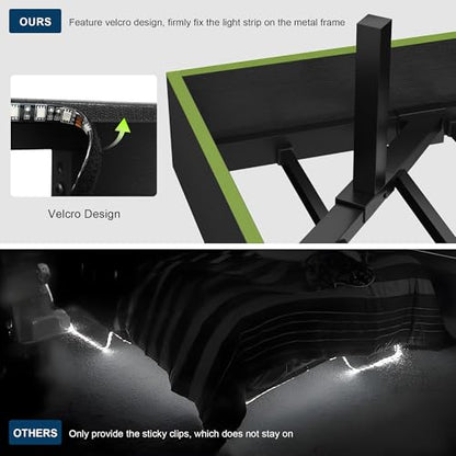 Floating Bed Frame Queen Size with Led Lights and Charging Station, view 7