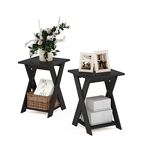 Modern Simplistic End Table Set, 2-Pack, Espresso