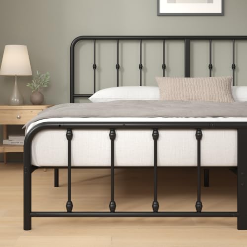 Leonardo Metal Platform Bed Frame, Victorian Spindle Headboard, King, view 5