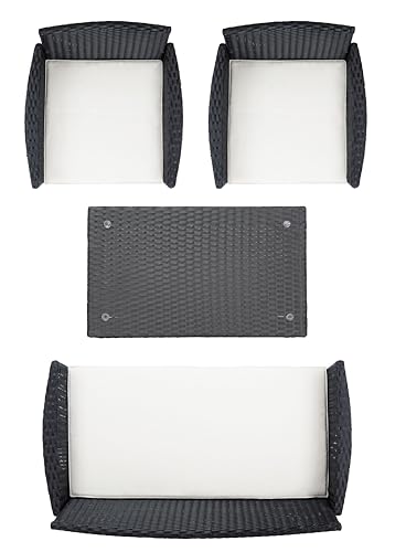 Bandele Black and Beige Outdoor Sofa Set, view 6