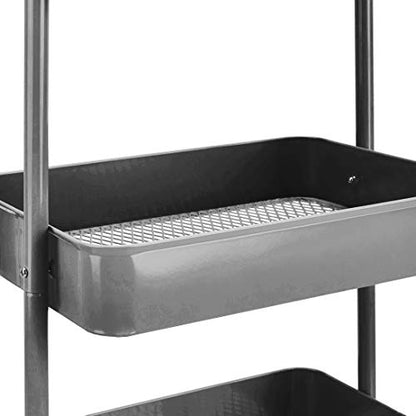 3-Tier Rolling Utility or Kitchen Cart, Lockable Wheels, Multifunctional Storage, view 5