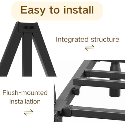 Heavy Duty Full Size Bed Frame, 18" Black Metal with Storage, view 6