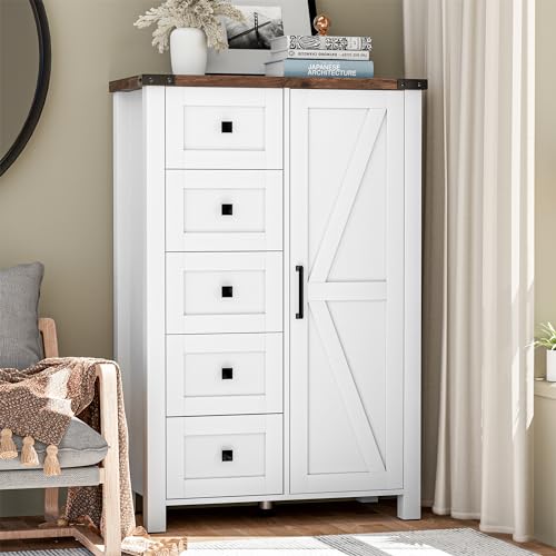 Farmhouse Dresser Storage Cabinet Chest of Drawer for Bedroom, view 3