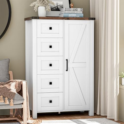 Farmhouse Dresser Storage Cabinet Chest of Drawer for Bedroom, view 3
