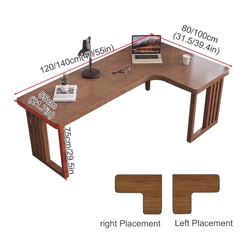 Solid wood corner desk, l-shaped computer desk, home office desk, view 4