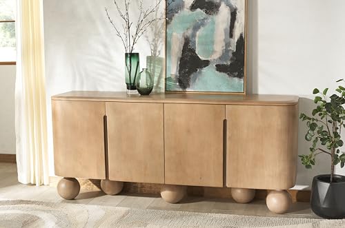 SAFAVIEH Couture Collection, Tuckerman Natural Mango Wood 4-Door Sideboard, view 3