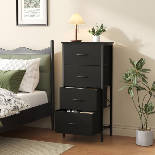 Dresser for Bedroom, 4 Drawer Storage Cabinet, Tall Nightstand, view 3