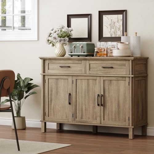 48 Inch Buffet Cabinet with Storage, Washed Grey, view 4