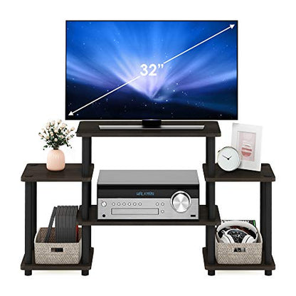Turn-N-Tube No Tools Entertainment TV Stands, Dark Brown/Black