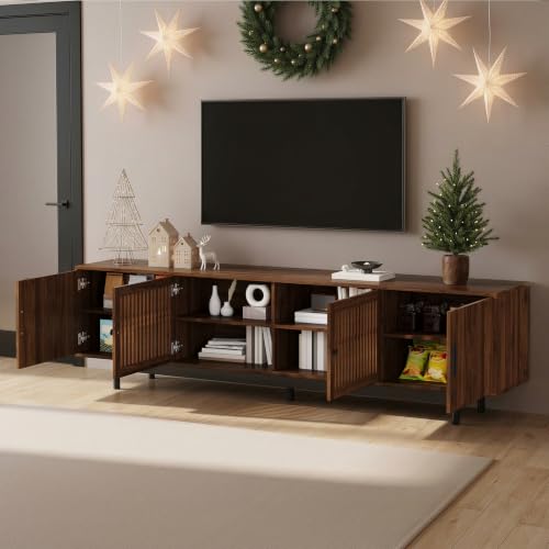 Marzzi Mid Century Modern TV Stand for 85” TV, Media Console with Storage, view 4