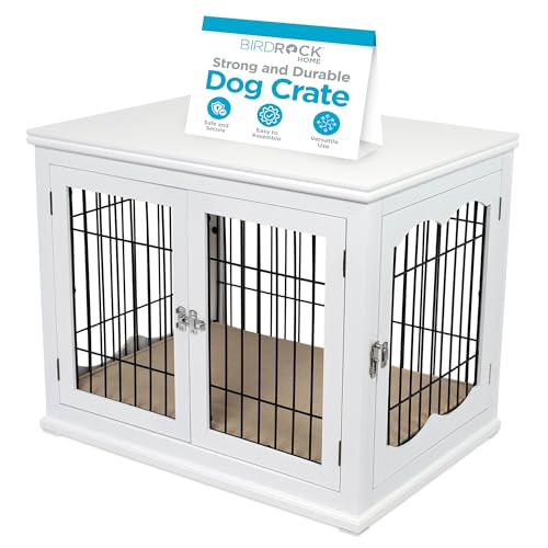 Decorative Dog Kennel with Pet Bed, Small Pet House, Double Door Indoor Crate, view 2