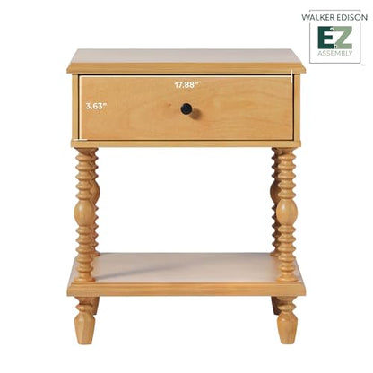 Vivienne 1-Drawer Spindle Nightstand - Natural - 2pk