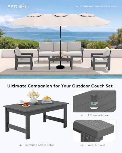 HDPE Outdoor Patio Furniture Set with Coffee Table