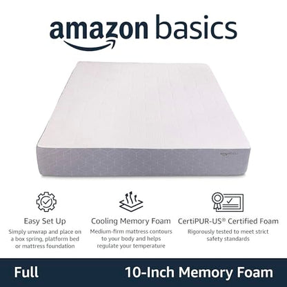 Medium-Firm Memory Foam Mattress with Cooling Gel, CertiPUR-US Certified Foam, view 3