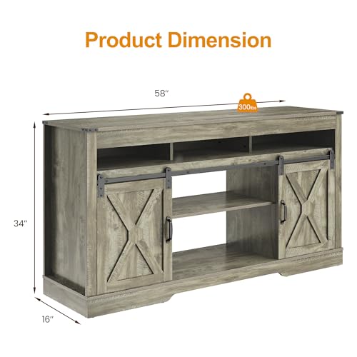 TV Stand for 65+ Inch TV, Farmhouse Entertainment Center, view 3