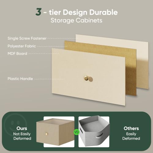 Dresser for Bedroom with 9 Drawers, Anti-Tip Fabric Storage Tower, view 7