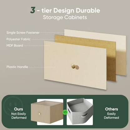 Dresser for Bedroom with 9 Drawers, Anti-Tip Fabric Storage Tower, view 7