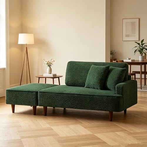 72 Inch Upholstered Chaise Lounge Chair Indoor with Ottoman, view 2