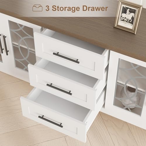 Farmhouse TV Stand with Glass Door for 70 Inch Tv, view 7
