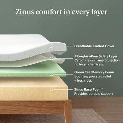 6 Inch King Green Tea Memory Foam Mattress, Medium Firm Feel, view 6