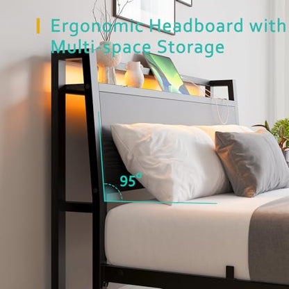 Full Size Bed Frame, Black, view 6