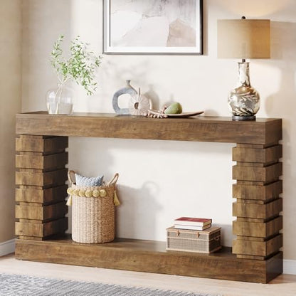 Tribesigns 70.8-Inch Long Console Table, Wood Entryway Table with Storage, Narrow Sofa Table Couch Table for Living Room Entryway Hallway | with Storage